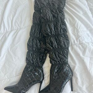 Steve Madden Quilted Puffer Stiletto
Pointed Over Knee Thigh High Boots